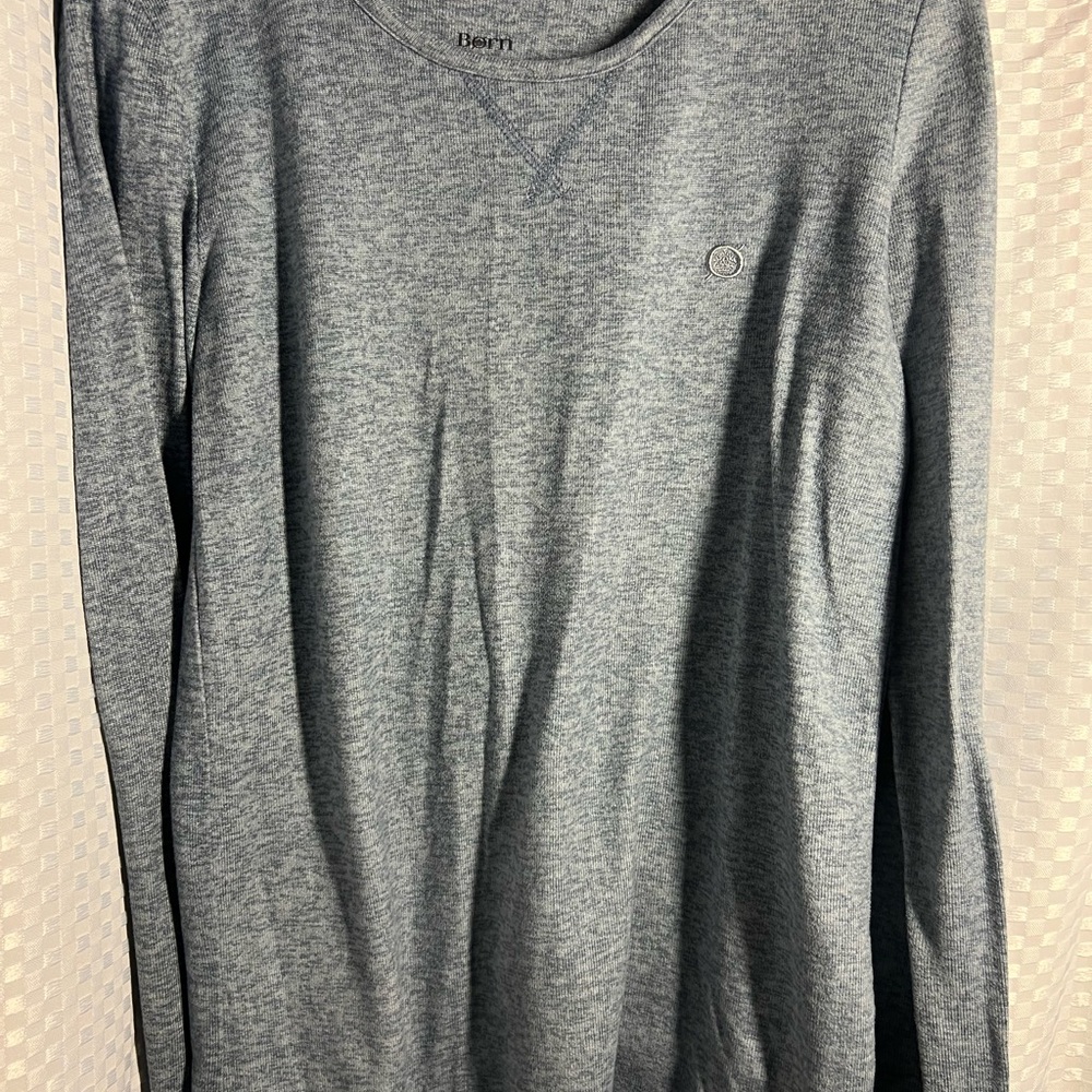 Born Gray Long Sleeve Tee Classic Crew‎ Soft Knit